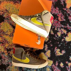 Nike Brown and Yellow High-Top Sneakers